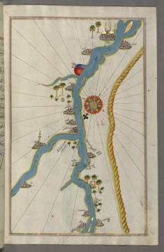 Map of Towns and Oases Along the River Nile Beginning with Bulaq