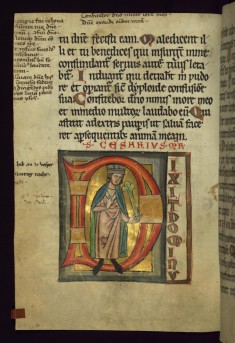 Initial "D" with St. Cesarius of Terracina