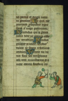 Leaf from a Book of Hours: Men Playing Tennis
