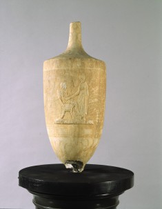 Lekythos with Seated and Standing Figures