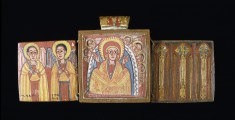 Double-sided Diptych with Mary at Dabra Metmaq (Front); Saints (Back)