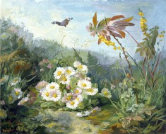 Wild Flowers and Butterfly