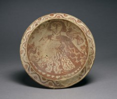 Dish with a Human Figure and a Bird