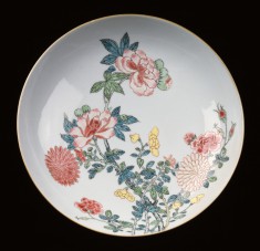 Dish with Chrysanthemums and Peonies