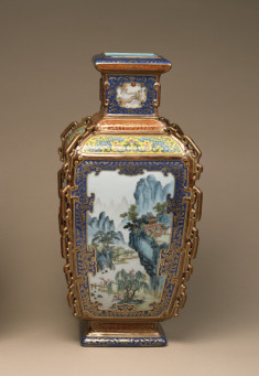 One of a Pair of Vases with Landscapes of the Four Seasons