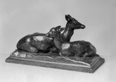 Reclinging Doe and Faun