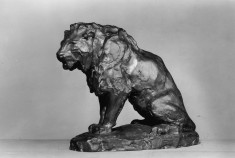 Unfinished Model of a Seated Lion