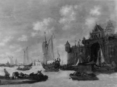 Seaport with Boats and Figures