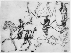 Tracing of "jockeys on horseback" &horse