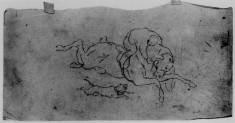 Sketch after gericault of jockey & horse