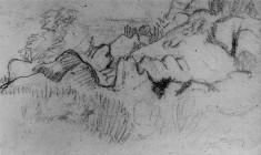 Sketch of rocky landscape