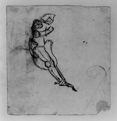 Sketch of knight in armor on horse (a)