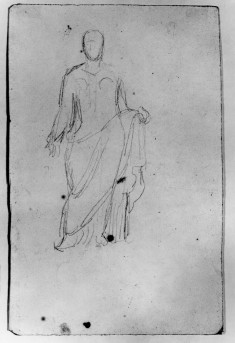 Sketch after antique draped statue (a)