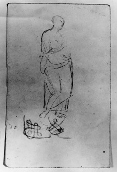 Sketch of Female Figure, Draped