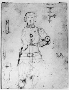 Studies of man in medieval armor/swords