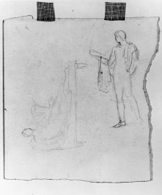 Studies of nude male, reclining female (A)