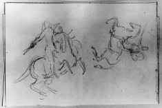 Studies of man on horse (a)