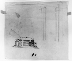Study of a tomb and profile of cornice