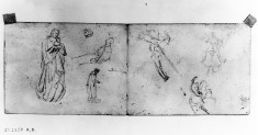 Studies after paintings; nude male (a)