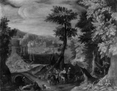 Landscape with Harbor View and Figures