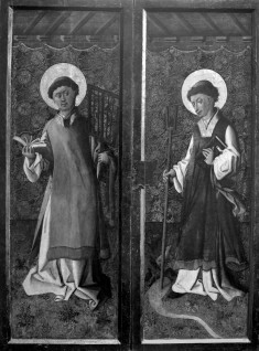 Exterior of a Triptych with Saints Lawrence and Leonard