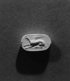 Scarab or Scaraboid Intaglio with a Griffin Set in a Swivel Ring