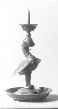 Pricket Candlestick with Phoenix standing on tortoise and snake