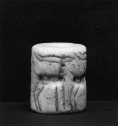 Cylinder Seal with Horned Animals before a Temple