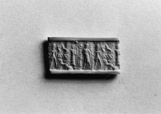 Cylinder Seal with a Presentation Scene and Fantastical Animals