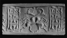 Cylinder Seal with Intertwined Goats and an Inscription