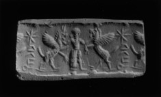 Cylinder Seal with a Contest Scene and an Inscription