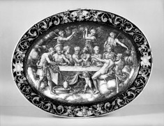 Oval Dish with River God and the Wedding Feast of Psyche