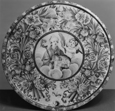 Footed Plate with Saint Emygdius (?), Bishop and Martyr