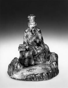 Seated Scholar Holding Fan and Scroll