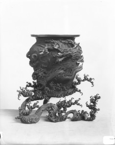 Flower Jar with a Dragon Rising from the Waves