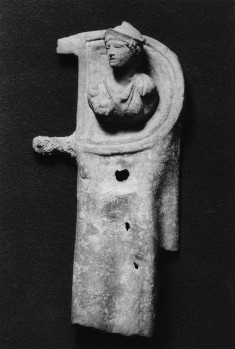 Fragment of a Flag with Head and Bust of a Helmeted Figure