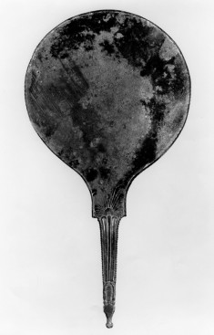 Mirror with a Lasa (Winged Mythological Maiden) and Hercules