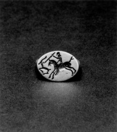 Ring Engraved with a Hunter on Horseback