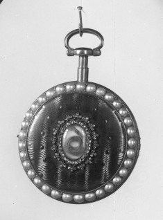 Enamel watch with a lock of hair