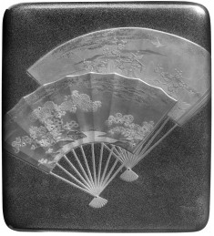Writing Box, Overlapping fans decorated w.flowers etc