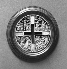 Cover of an ivory box with scenes from the life of Christ and the Virgin