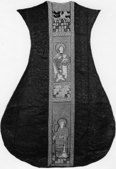 Orphrey on chasuble; Crucifixion, St. John the Baptist