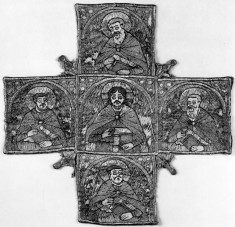 Fragment from a Stole (Omophorion) with Christ and the Four Evangelists