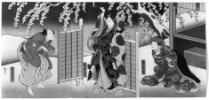 Three Part Print: Kore wa kore wa hana no yoshinoyama