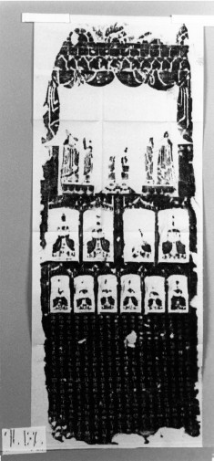 Buddha images w/names of donors below