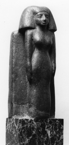 Standing Woman Before a Broad Stele