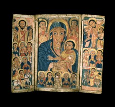 Triptych with Virgin and Child Flanked by Archangels; Scenes from the Life of Christ; Apostles and Saint George and Saint Mercurius