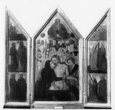 Triptych with the Man of Sorrows, the Arma Christi, the Annunciation, and Saints