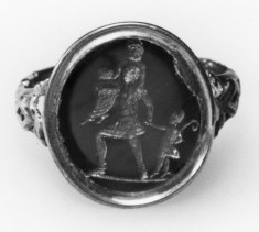 Intaglio with Aeneas Escaping Troy Set in a Ring