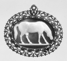 Cameo with Horse Grazing